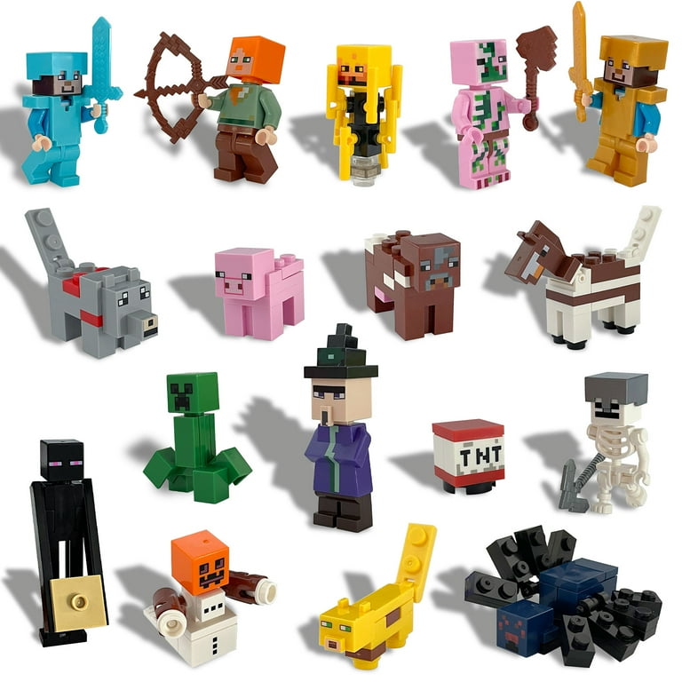 Kit 13 Bonecos Minifigures Blocos De Montar Minecraft Top