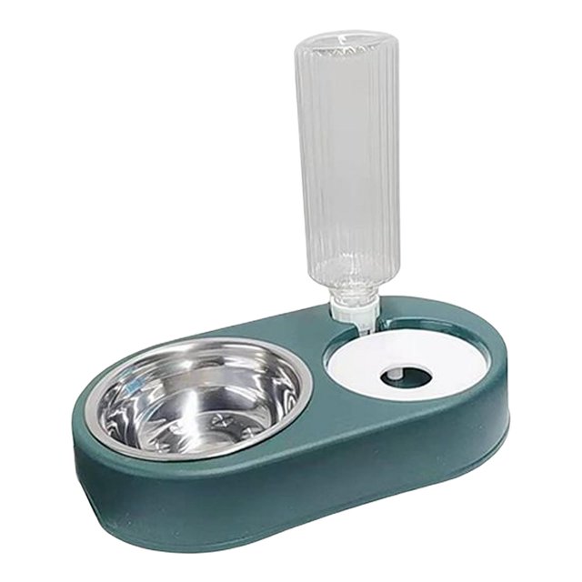 Juego de tazones de agua y comida para gatos 2 en 1 con botella de jinwen Bebederos para gatos