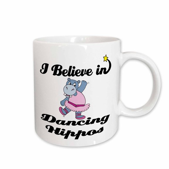 3drose, I Believe in Dancing Hippos, 11oz Mug