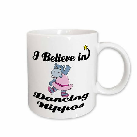 

3dRose I Believe In Dancing Hippos Ceramic Mug 11-ounce