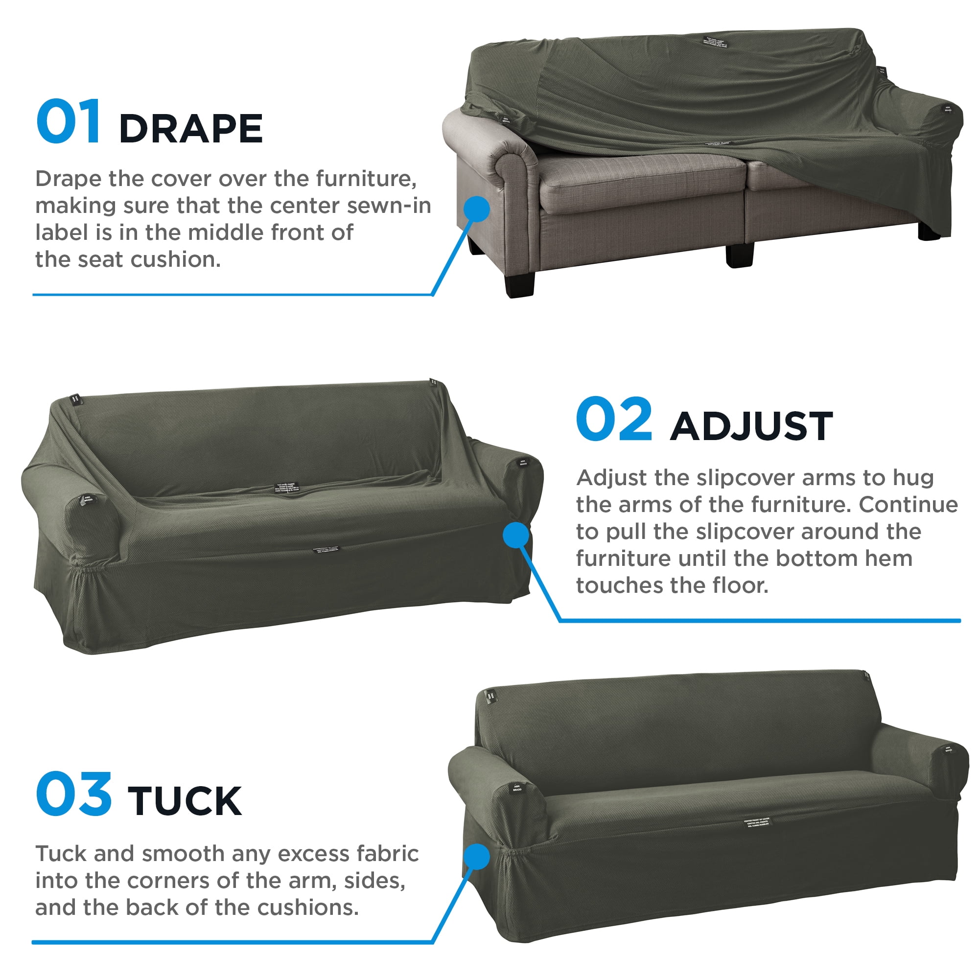 Mainstays Pixel 1 Piece Stretch Sofa Slipcover Sand Walmart Com