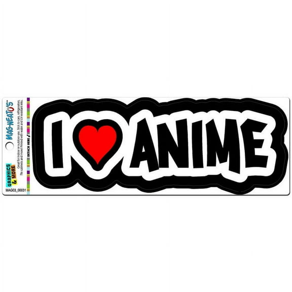 I Love Heart Anime Automotive Car Refrigerator Locker Vinyl Magnet