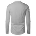 thumbnail image 5 of Daznico Mens Shirts - Mens Casual Sports Fitness Outdoor Curved Hem Solid Color Round Neck T Shirt Long Sleeve Top - Shirts for Men,Color:Grey,Size:L, 5 of 5