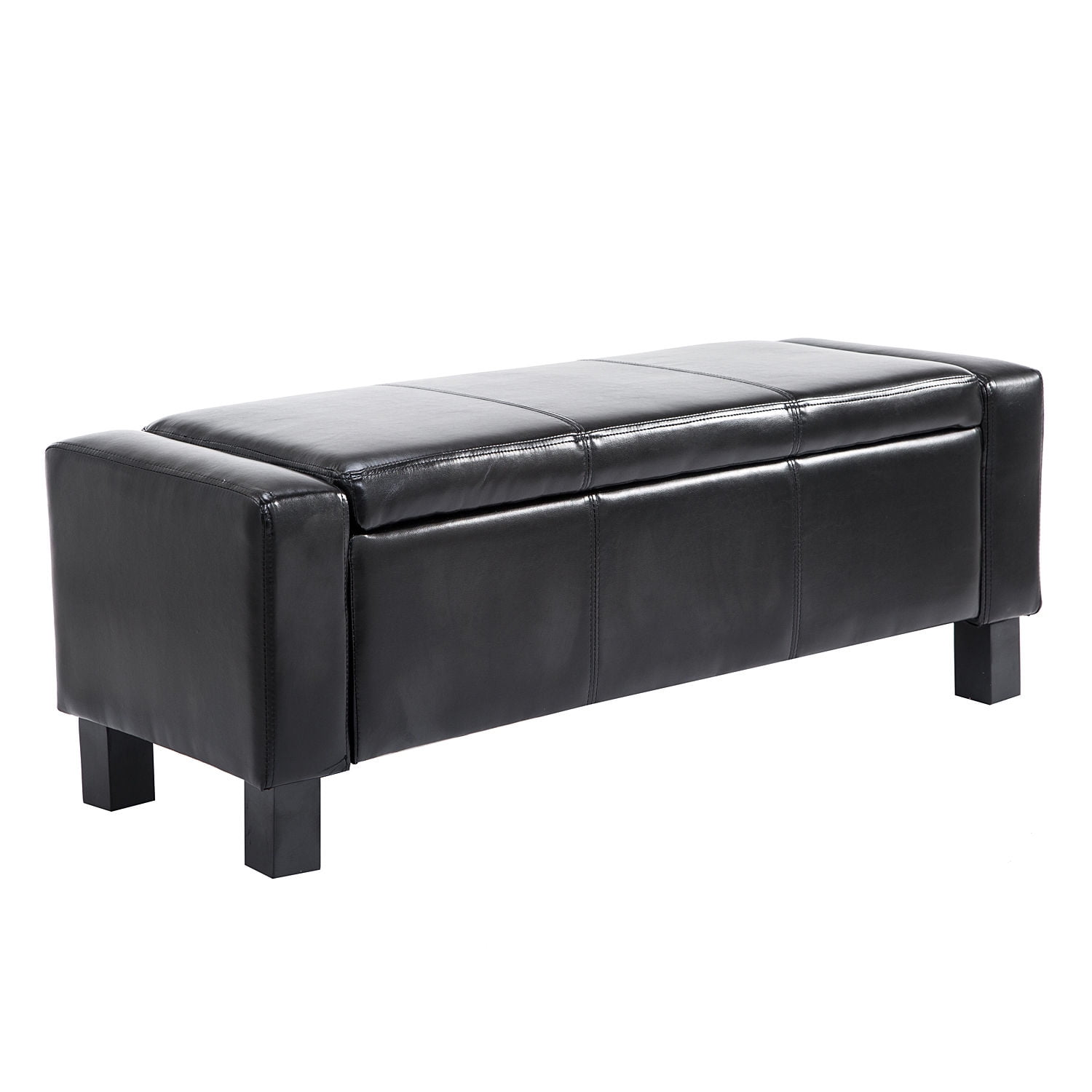 HOMCOM 42” Faux Leather Storage Ottoman Bench Organizer Chest