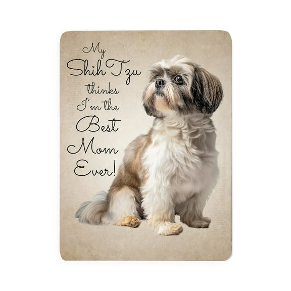 CafePress - Best Shih Tzu Mom - Large Sherpa Fleece Throw Blanket 80" x 60"