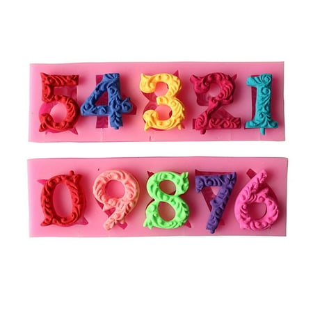 

Redempion 0-9 Lollipop Mold Silicone Sugarcraft Biscuit Cookie Cupcake Decorating Tools Mould