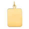 thumbnail image 1 of 14k Yellow Gold Solid Polished Engravable Plain Rectangular .018 Gauge Engraveable Disc Charm Pendant Necklace Measures, 1 of 3