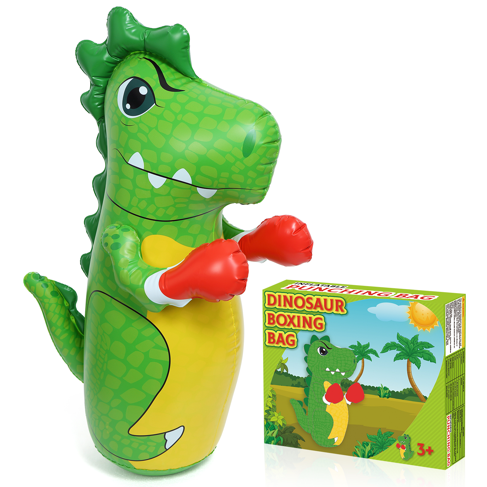 Inflatable Punching Bag for Kids 47 Inches, TRex Dinosaur Bop Bag with