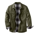 thumbnail image 2 of Mens Flannel Lined Shirt Jacket Long Sleeve Snap Button Western Jacket Cargo Outdoor Cowboy Shirts Jackets with Pockets, 2 of 7