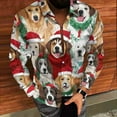 thumbnail image 4 of BLTIBY Christmas Shirt for Men Button Down Long Sleeve Lapel Shirts Cats Printed Casual Holiday Beach Shirts Top Multicolor 4 L, 4 of 8