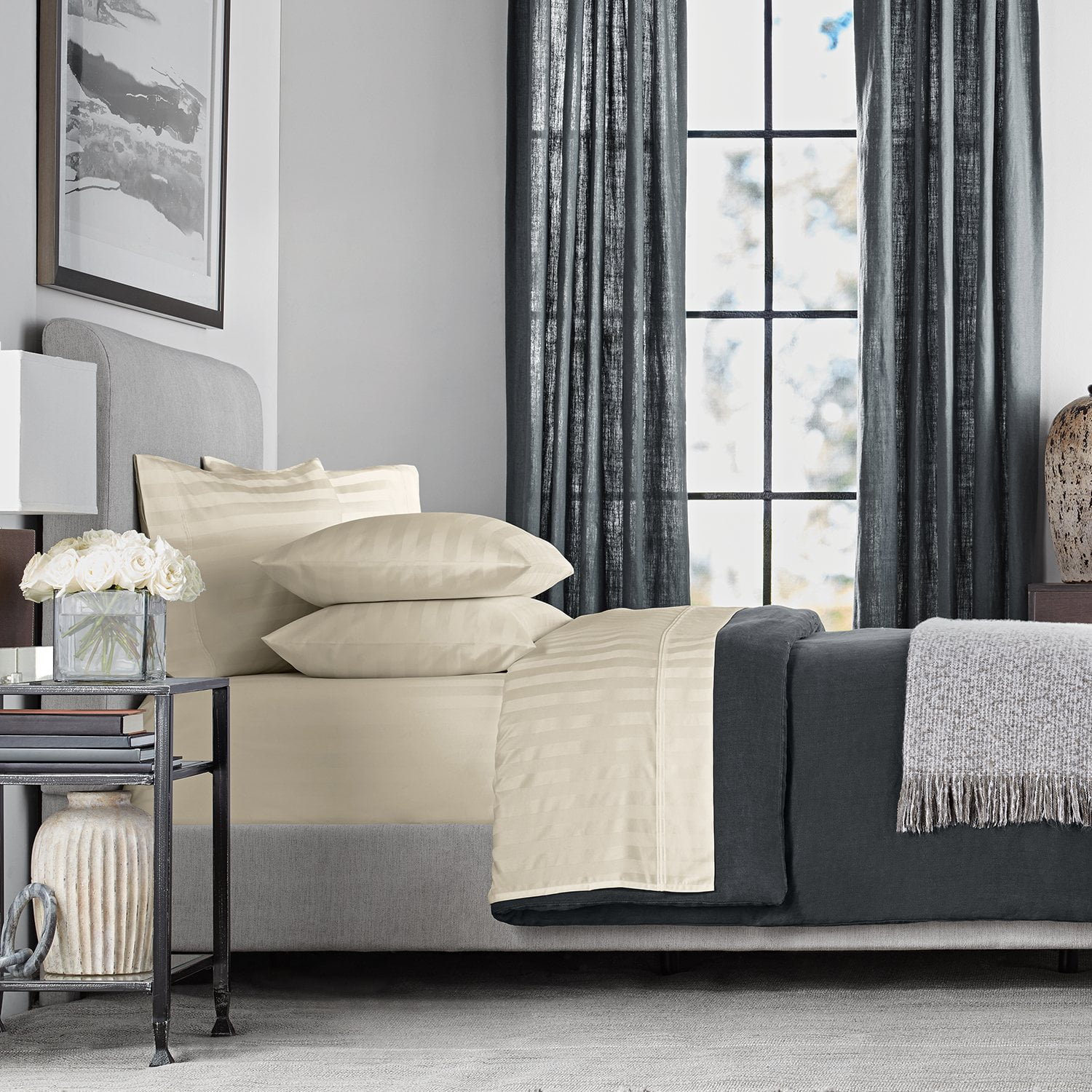Member’s Mark 700-Thread-Count Hotel Premier Collection Egyptian Cotton Stripe Sheet Set, Assorted Sizes - Samsclub.com