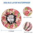 thumbnail image 3 of Shower Caps,Pioneer Flower Floral Print Pattern Waterproof Shower Cap for Women 4 Pieces,Double Reusable Hair Cover for Shower PEVA Elastic Stretch Hem, 3 of 7