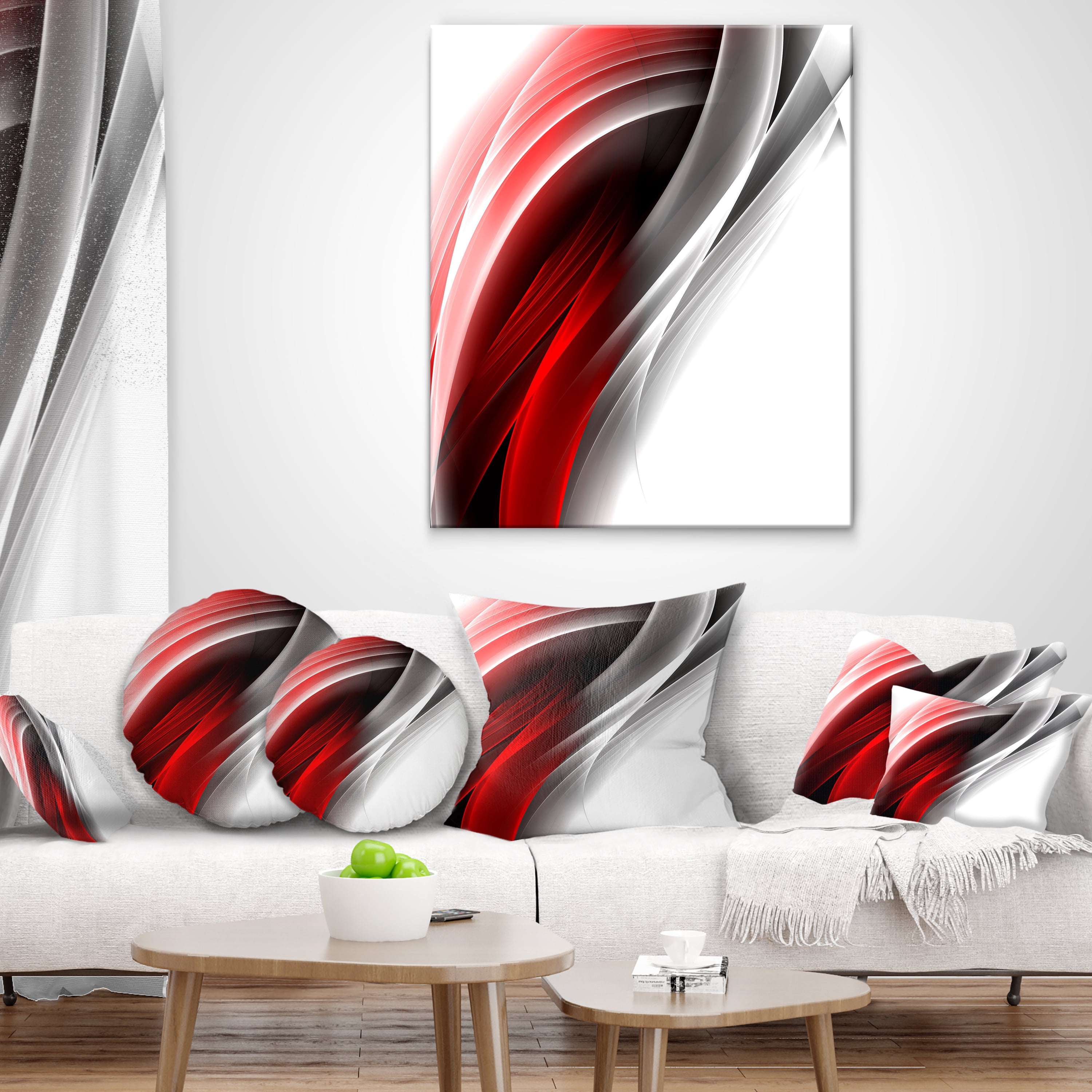 Designart 3D Pink Silver Vertical Lines - Abstract Throw Pillow - 18x18
