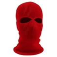 thumbnail image 2 of Qcmgmg 2-Hole Ski Knitted Face Cover Adult Winter Full Face for Outdoor Sports Ski Mask Warm Balaclava for Men Women Red, 2 of 9