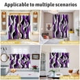 thumbnail image 6 of Purple Stripe Kitchen Curtains Small Short 39 Inch Length, Black Grey White Gradient Striped Geometric Grommet Bedroom Living Room Curtains, Light Filtering Cafe Curtain Drapes 2 Panels Set 55''x39'', 6 of 9