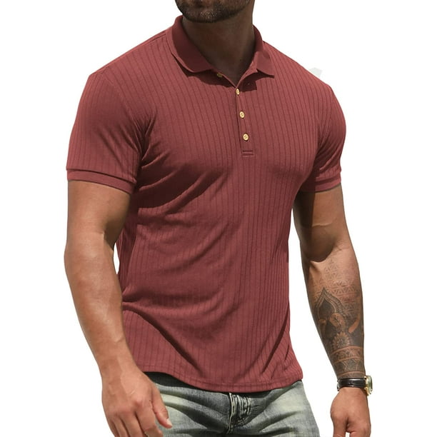 Iceglad Men's Polo Shirts Short Sleeve Casual Slim Fit Workout Shirts