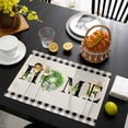 thumbnail image 3 of Rustic Home Placemats Set of 4, Eucalyptus Leaves Floral Beige Buffalo Plaid Placemats for Dining Table, Place Mats for Kitchen Tabletop, Waterproof Wipeable Dining Table Mats Set, 3 of 9