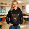 thumbnail image 6 of Kids Hoodie Unisex Lightweight Cute Sweatshirts Highland Cattle Long Sleeve Pullover, 6 of 8