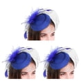 thumbnail image 3 of Sombrero Tocado Jumpingount Mujer Velo de Malla de Plumas de Flores Fiesta de Te Boda, 3 of 6