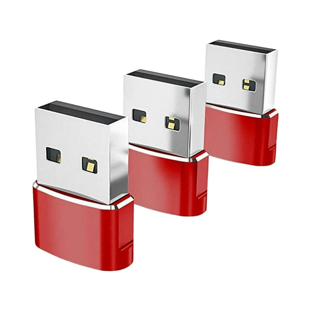 Adaptador portátil 3x Tipo .1 a USB 2.0 Plug and Play Rendimiento estable Rojo