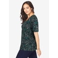 thumbnail image 2 of Jessica London Women's Plus Size Stretch Cotton Square Neck Tee, 2 of 6