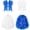 Blue and White, variant on Minzimin 4 Pcs 10" Cheerleading Pom Poms Large Hair Bow