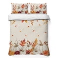 thumbnail image 2 of 3 Pieces Queen Quilt Set,Fall Thanksgiving Pumpkin Soft Bedding Sets with 1 Quilt & 2 Pillow Shams,Maple Leaves Autumn Harvest Summer Bedspread Lightweight Coverlet Comforter for All Season, 2 of 9