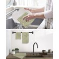 thumbnail image 5 of Green Floral Kitchen Dish Towels for Drying Dishes Set of 4, Vintage Rustic Botanical Spring Waffle Weave Microfiber Hand Tea Bathroom Towels Quick Dry & Absorbent Towel 12x12, 5 of 7