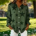 thumbnail image 3 of Perfectbot Women's Plus Size Stars Graphic Button Down Shirt - Long Sleeve Dressy Collared Business Casual Blouse, 3 of 6