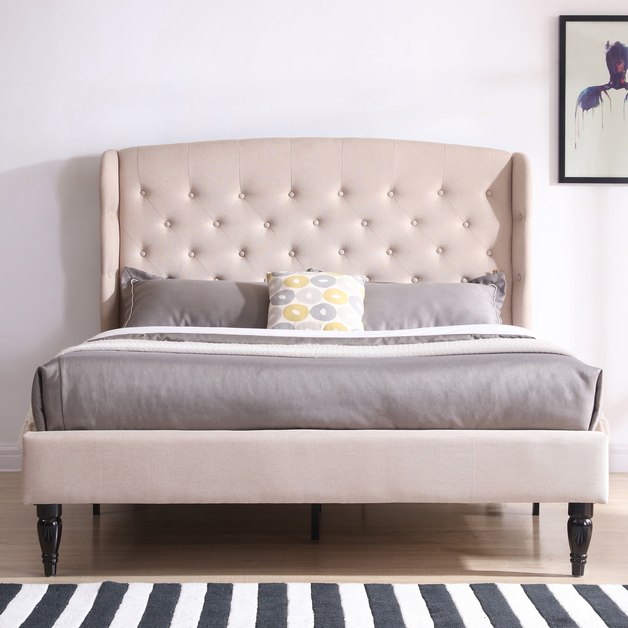 Brighton upholstered cheap platform bed