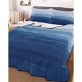 thumbnail image 3 of Quilts Full Size, Navy Blue Ombre Soft Comforter Bedding Set for Bed, Modern Abstract Art Ocean Oil Painting Lightweight Quilted Bedspread with Pillow Cover(2 Pieces) for All Season, 78x90 Inch, 3 of 6