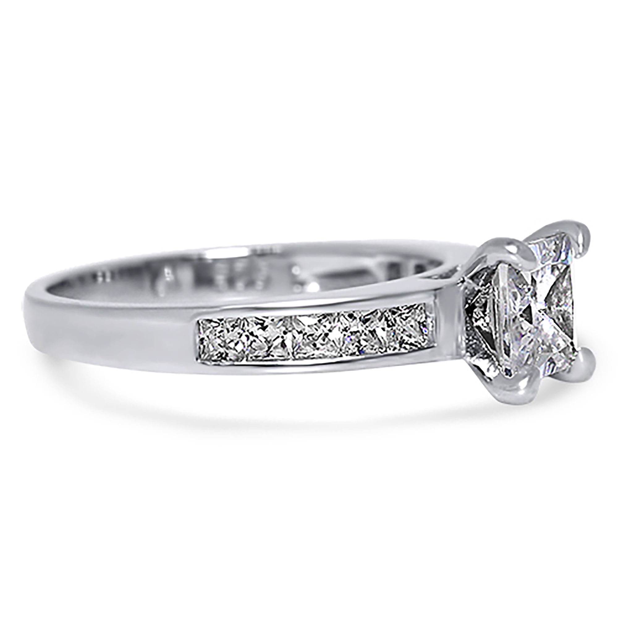 LaRaso & Co Sterling Silver Princess Cut CZ Engagement Ring for Women Size 7