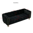 thumbnail image 2 of Square Tufted Performance Velvet Sofa, 3-Seater Upholstered Couch with Golden Metal Legs, Modern Chesterfield Sofa for Living Room Apartment Office, Black, 2 of 8