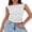 White, variant on Tank Tops for Women 2026 Summer Going Out Crop Top Sleeveless Boat Neck Rib Tight Ruched Tee Shirts Vacation Clothes White X-Small