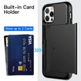 thumbnail image 4 of JETech Wallet Case for iPhone 12 Pro Max 6.7-Inch with Card Holder, Dual Layer Shockproof Protective Phone Cover, Sliding Hidden Slot (Black), 4 of 7