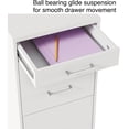 thumbnail image 6 of 3-Drawer Vertical File Cabinet, Letter Size Documents, Lockable & Mobile, 18.9" D x 14.3" W x 26.9" H, White, 6 of 18