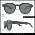thumbnail image 3 of Normcore Hipster Fashion Beveled Round Horn Rim Plastic Sunglasses Clear Grey - Black, 3 of 8