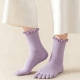 thumbnail image 6 of Misright Womens Ruffle Embellished Toe Socks Wicking Comfortable Appropriate Toe Socks for Activity, 6 of 20