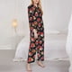 thumbnail image 3 of Balery Red Rose Flower Conjunto de Pijama con Estampado para Mujer, Conjunto de Dos Piezas con Manga Larga, Ropa de Dormir Suave con Bolsillos, Pijamas Cómodos-Large, 3 of 6