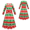 thumbnail image 2 of FYEGRE Festive Toddler Girls Christmas Print Long Sleeve Top and Skirt Outfit Set for Holiday Celebrations and Special Family Occasions Red 10-12 Years, 2 of 9