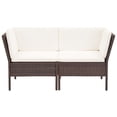 thumbnail image 3 of vidaXL 6 Piece Patio Lounge Set with Cushions Poly Rattan Brown, 3 of 5