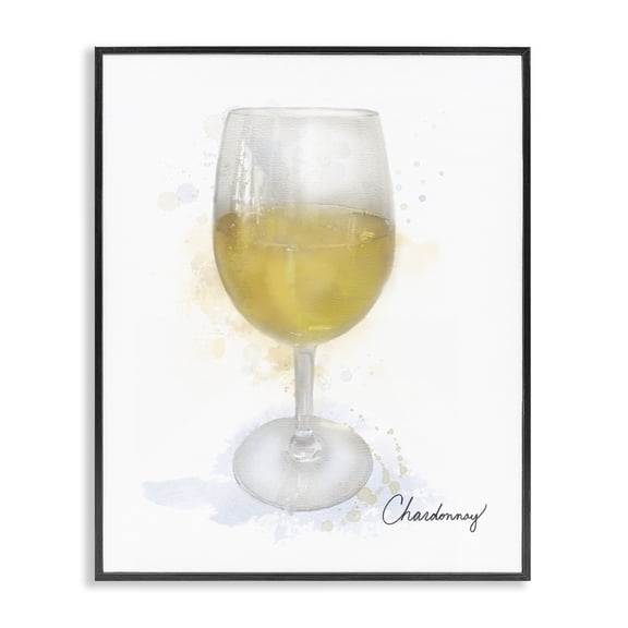 Stupell Industries Modern Modern Chardonnay in Glass Black Framed Giclee Art, 11 x 14, by Matthew Piotrowicz