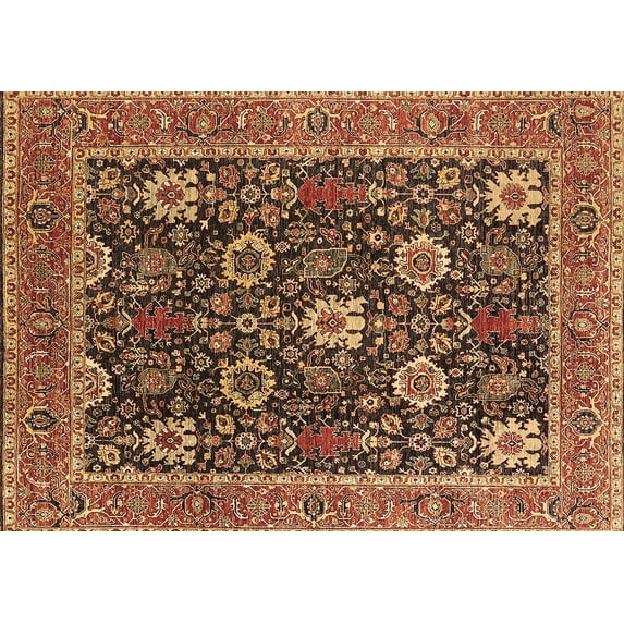 Ahgly Company Indoor Rectangle Oriental Brown Industrial Area Rugs, 5' x 8'