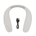 thumbnail image 1 of Altavoz Bluetooth con banda para el cuello, altavoz estéreo con cancelación de ruido, manos libres, inalámbrico, portátil, con micrófono para viajes deportivos, gris, 1 of 5