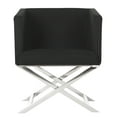 thumbnail image 6 of Safavieh Celine Modern Glam Chrome Upholstered Cross Leg Chair, 6 of 8