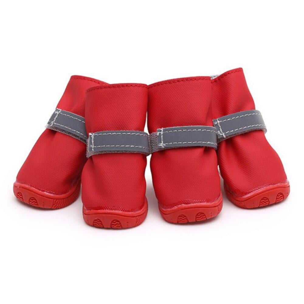 4pcs Waterproof Pet Dog Rain Shoes Reflective Antislip Pet Dog Snow