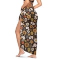 thumbnail image 2 of Yuyamidu Skull Floral Sarong Wraps Swimsuit Coverup for Women Semi-Sheer Womens Beach Cover Up Chiffon Bikini Cover Up Sun Protection Swimwear Bikini Wrap, 2 of 7