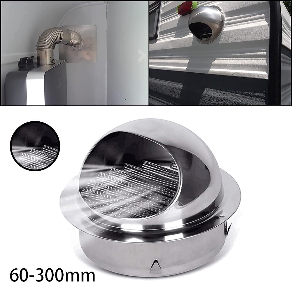 Sufanic Stainless Steel Round Brushed Bull Nosed External Extractor Wall Vent Outlet 80mm