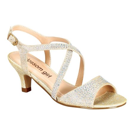 rhinestone criss sparkle heel sandals strap cross low nude dialog displays option button additional opens zoom