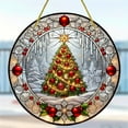 thumbnail image 1 of Puntoco Atrapasueños de árbol de Navidad: colgante decorativo con forma de disco y cuerda de acrílico con efecto de vidrio para ventana, 1 of 6
